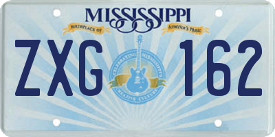 MS license plate ZXG162