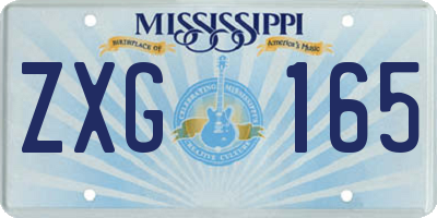 MS license plate ZXG165