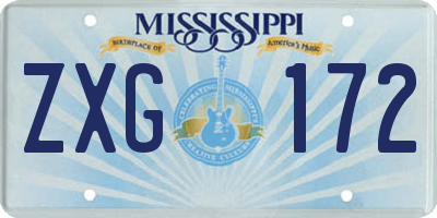 MS license plate ZXG172