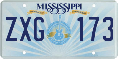 MS license plate ZXG173