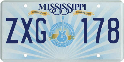 MS license plate ZXG178