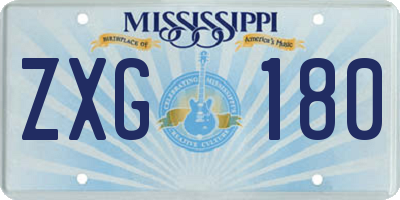 MS license plate ZXG180