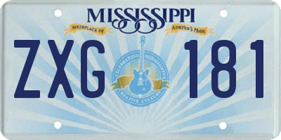 MS license plate ZXG181