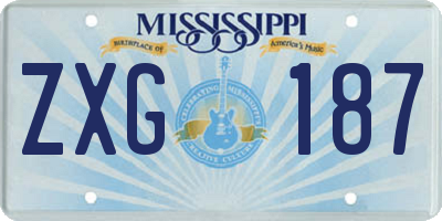MS license plate ZXG187