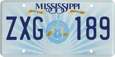 MS license plate ZXG189