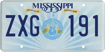 MS license plate ZXG191