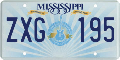 MS license plate ZXG195