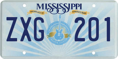 MS license plate ZXG201
