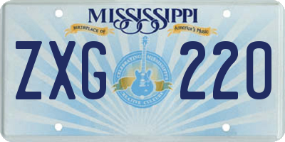 MS license plate ZXG220