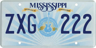 MS license plate ZXG222