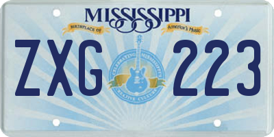 MS license plate ZXG223
