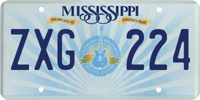 MS license plate ZXG224