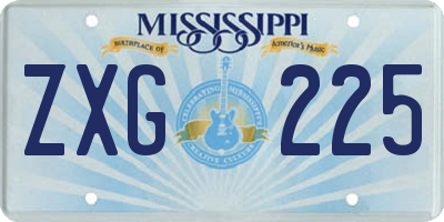MS license plate ZXG225