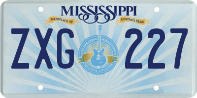 MS license plate ZXG227
