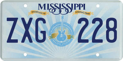 MS license plate ZXG228
