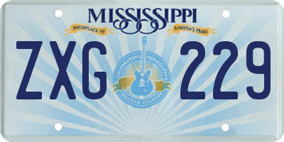 MS license plate ZXG229
