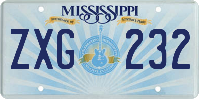 MS license plate ZXG232