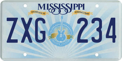MS license plate ZXG234
