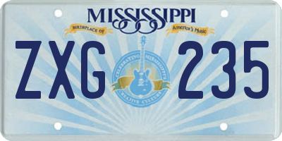 MS license plate ZXG235