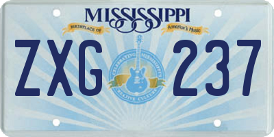 MS license plate ZXG237
