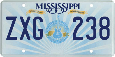 MS license plate ZXG238