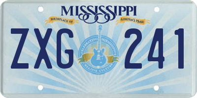 MS license plate ZXG241