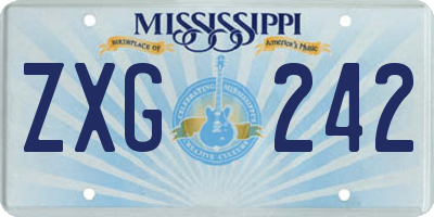 MS license plate ZXG242