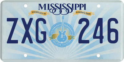 MS license plate ZXG246