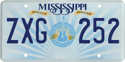 MS license plate ZXG252