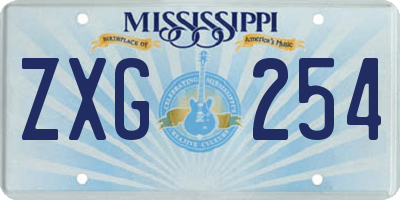 MS license plate ZXG254