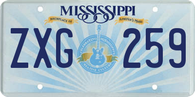 MS license plate ZXG259