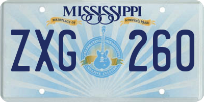 MS license plate ZXG260