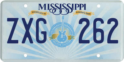 MS license plate ZXG262