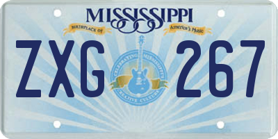 MS license plate ZXG267