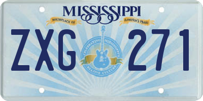 MS license plate ZXG271