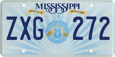 MS license plate ZXG272