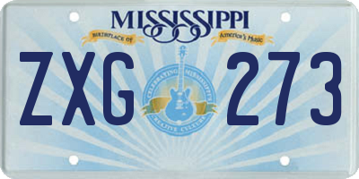 MS license plate ZXG273