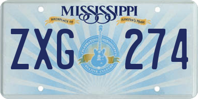 MS license plate ZXG274