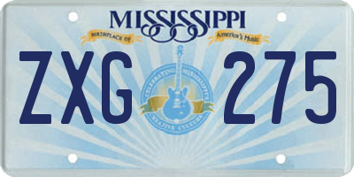 MS license plate ZXG275