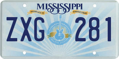 MS license plate ZXG281