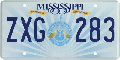 MS license plate ZXG283