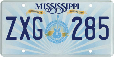 MS license plate ZXG285