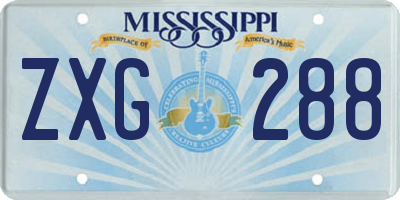 MS license plate ZXG288
