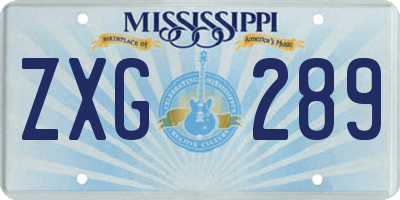 MS license plate ZXG289