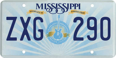 MS license plate ZXG290