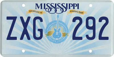 MS license plate ZXG292