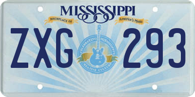 MS license plate ZXG293