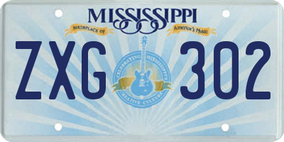 MS license plate ZXG302