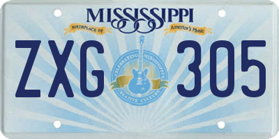 MS license plate ZXG305