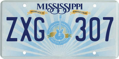 MS license plate ZXG307
